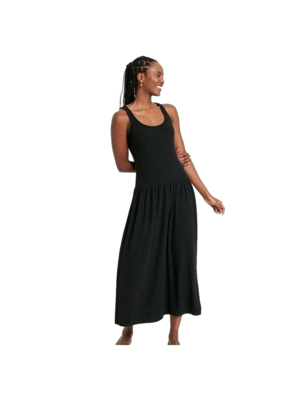 Universal Thread Knit Ribbed Drop Waist Midi sleeveless Dress